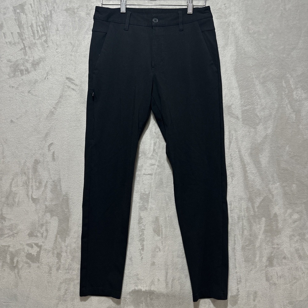 BYLT Everyday Pants 2.0 Men's Size S Black Performance Tapered Chino Preppy Logo